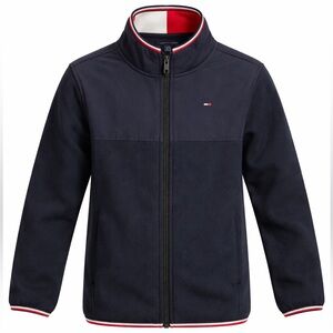 Tommy Hilfiger Kids Mockneck Windbreaker Jacket Navy Blue Full Zip Youth L 12-14